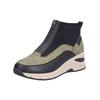 Keilstiefelette RIEKER "Rieker Stiefelette Lederimitat/Textil", Damen, Gr. 41, schwarz (schwarz, grün), Lederimitat, Textil, casual, Schuhe