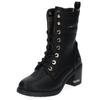Schnürstiefelette MUSTANG SHOES "Mustang Shoes Stiefelette Lederimitat", Damen, Gr. 40, schwarz, Lederimitat, casual, Schuhe
