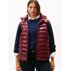 Steppweste TOMMY HILFIGER CURVE "CRV LW PADDED SLIM VEST", Damen, Gr. 54, rot (deep burgundy), Steppware, Obermaterial: 100% Nylon. Futter: 100% Polyamid. Wattierung: 100% Polyester, unifarben, casual, slim fit, Westen, in großen Größen, mit Kapuze