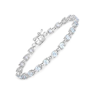 Vira Jewels Armband 925-Sterling Silber rhodiniert Blautopas rund Image