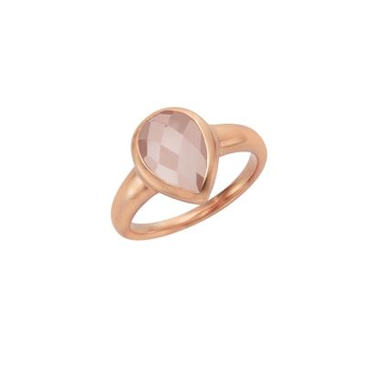 Jamelli Ring Silber 925 rosé-vergoldet mit echtem Rosenquarz Image