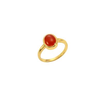 Jamelli Ring 925 Silber vergoldet mit Carneol Image