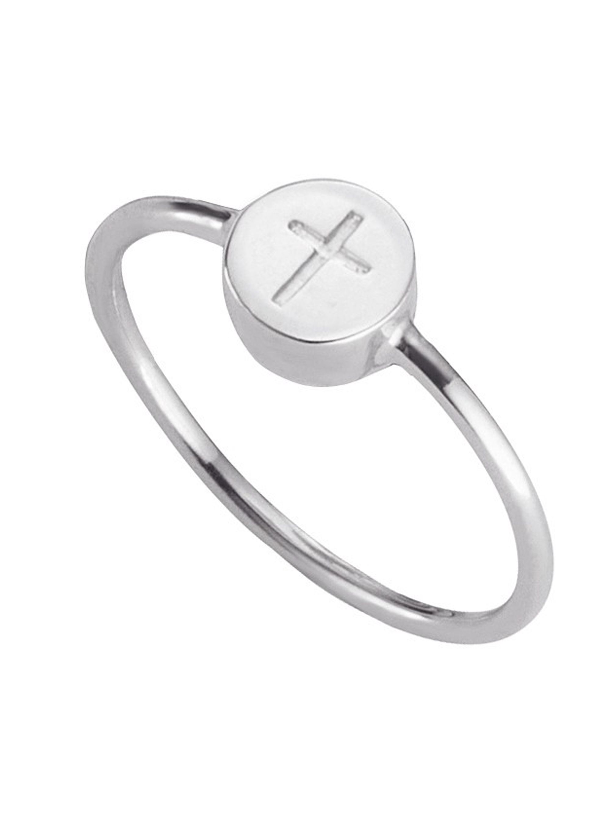 cai Ring 925/- Sterling Silber rhodiniert Kreuz Image