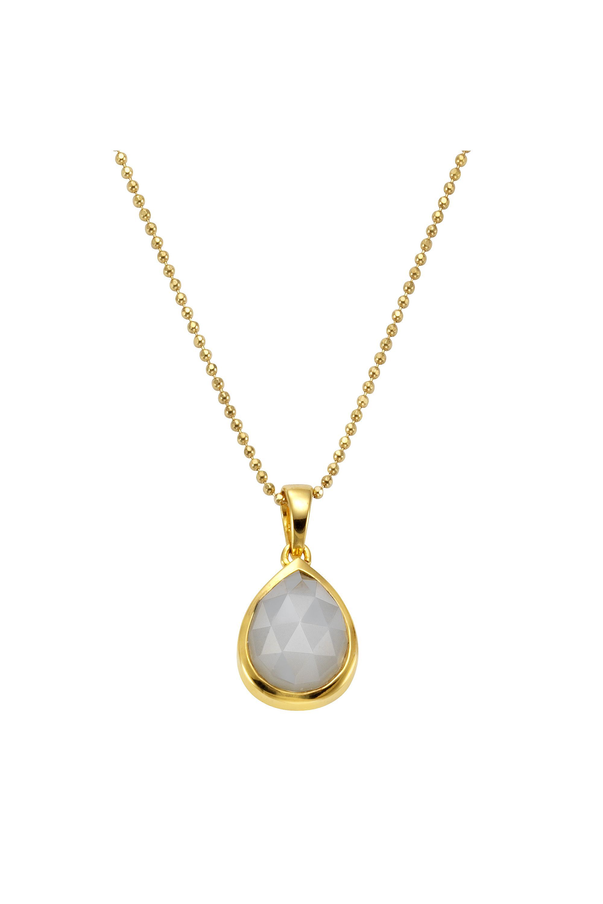 Jamelli Anhänger mit Kette 925 Silber rhodiniert Mondstein weiß Image