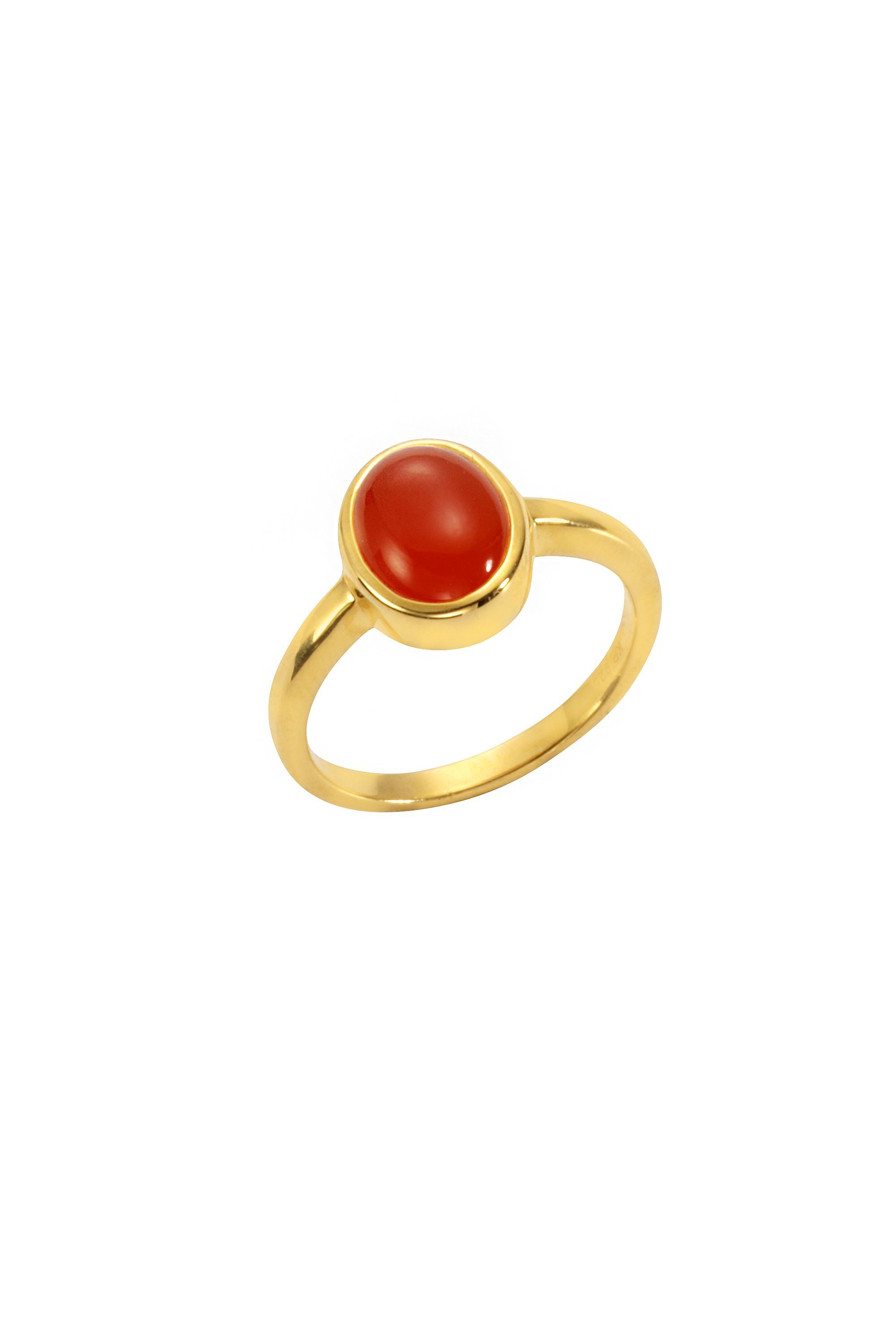 Jamelli Ring 925 Silber vergoldet mit Carneol Image