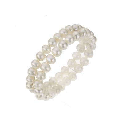 Zeeme Pearls Armband Süßwasserzuchtperlen weiß 8mm zweireihig Image