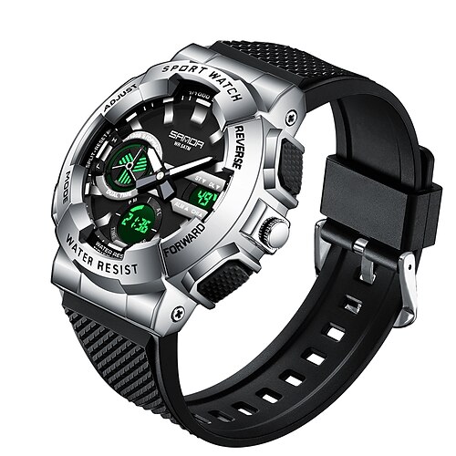 Sanda, orologio da polso digitale da uomo di lusso di alta marca, militare, impermeabile, sportivo, con doppio display, 3365