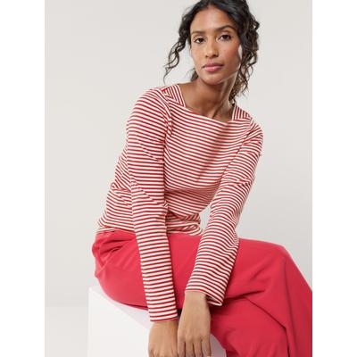 Walbusch Damen Baumwollshirt Ripp Ringel Weiss noch offen: Muster Image