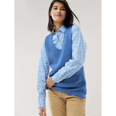 Walbusch Damen Ärmelloser Pullover Perfect Match Hellblau noch offen: Muster Image