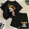 Rufy modello anime abbigliamento per bambini One Piece boy estate anime T-shirt a maniche corte pantaloncini set di abbigliamento per bambini in 2 pezzi