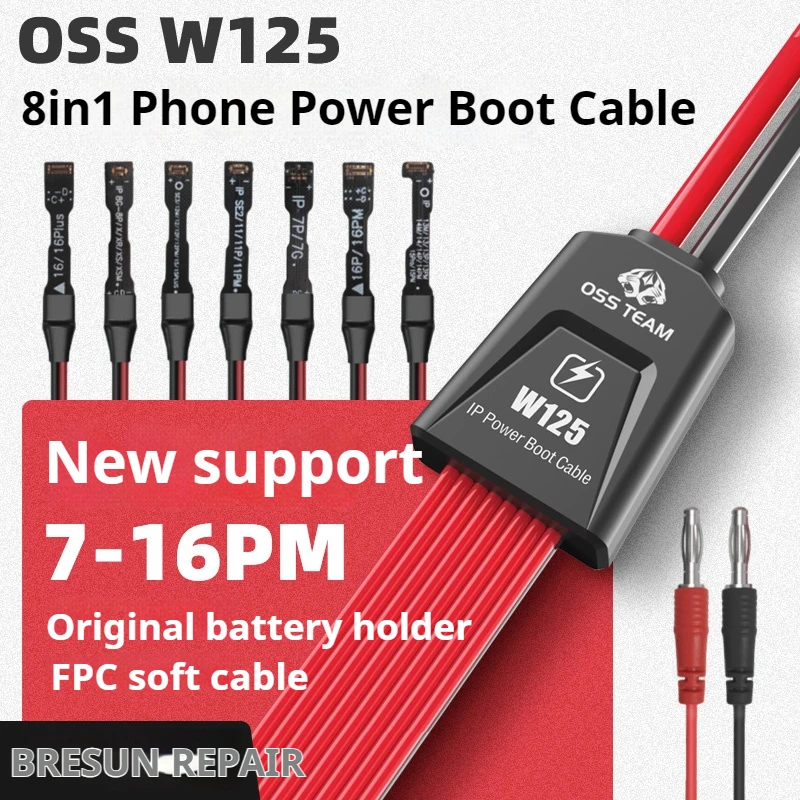 OSS W125 8in1 IP Power Boot Kabel Power Line Silikonkabel für IPhone7G-16 Pro Max Batterieaktivierung Erkennung Reparaturwerkzeug Image