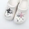 Punk große Kristall Silber Stern Dekoration Mode Sets Perle Metall Kette Sandale Dekoration Mode abnehmbare DIY Schuh Zubehör