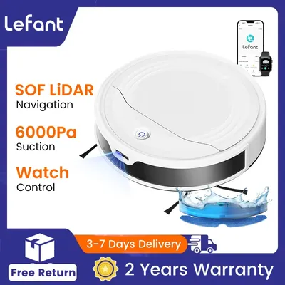 LEFANT M310U Roboterstaubsauger mit SOF LiDAR Smart Navigation, 6000 Pa Saugleistung, 150 Minuten, HEPA-Filter, ideal für Tierhaare Image
