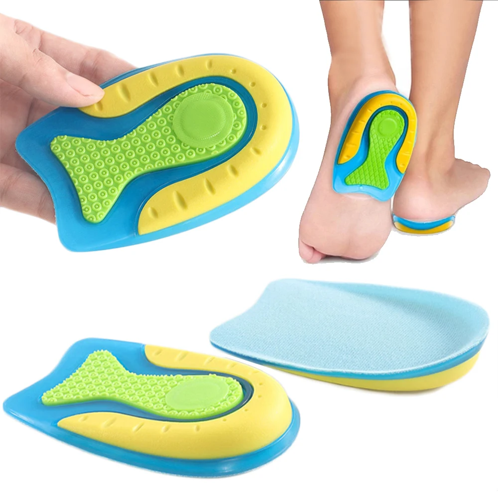 Silikon-Gel-Einlegesohlen für Fersensporn, Plantarfasziitis, Schmerzlinderung, Fersenkappeneinlagen, Kissen zur Höhenverstellung, Schuheinlagen Image