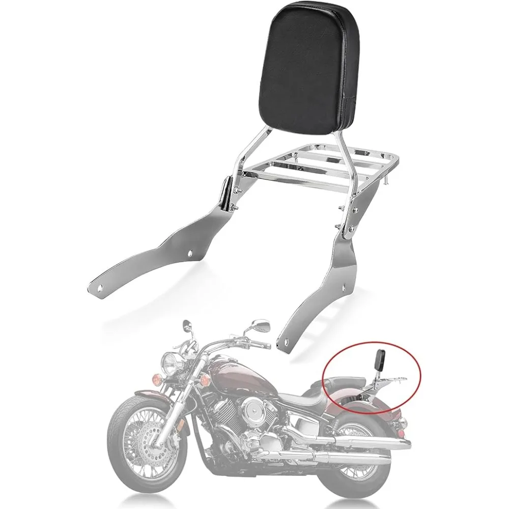 Motorrad-Rückenlehne Sissy Bar mit Gepäckträger für VStar 400 650 Classic Dragstar 400 650 Classic 1998–2018 Vstar XVS650A Image
