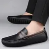 Marke Männer Handgemachte Leder Nicht-slip Casual Fahren Wohnungen Slip-on Schuhe Bequeme Mokassins Gentleman Business Büro Loafer schuhe