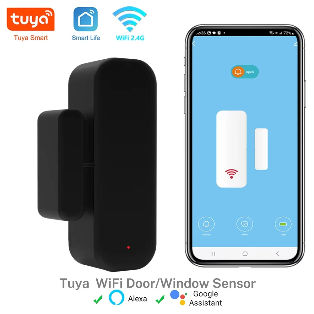 Fenster Sensor Tür Sensor Tuya WiFi Smart Home Drahtlose Tür Detektor Smart Leben APP Fernbedienung für Alexa Google Hause Image