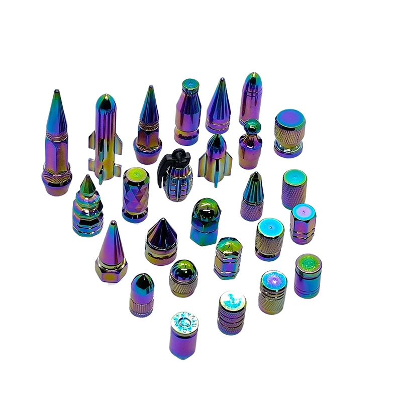 1 x mehrfarbige Reifenventilkappen, universelle Vorbauabdeckungen für Autos, SUVs, Fahrräder und Fahrräder, LKWs, Motorräder, Autozubehör Image