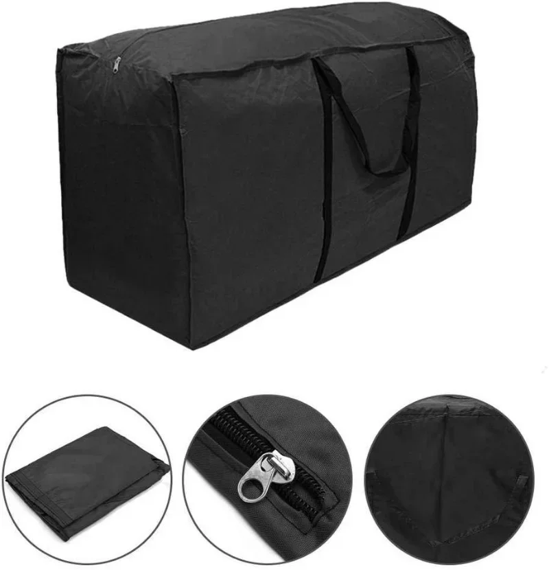 Aufbewahrungstasche für Outdoor-Möbel aus Oxford-Stoff, multifunktional, wasserdicht, schwarz, für Gartenmöbel, Abdeckungen, Weihnachtsbaum-Organizer Image