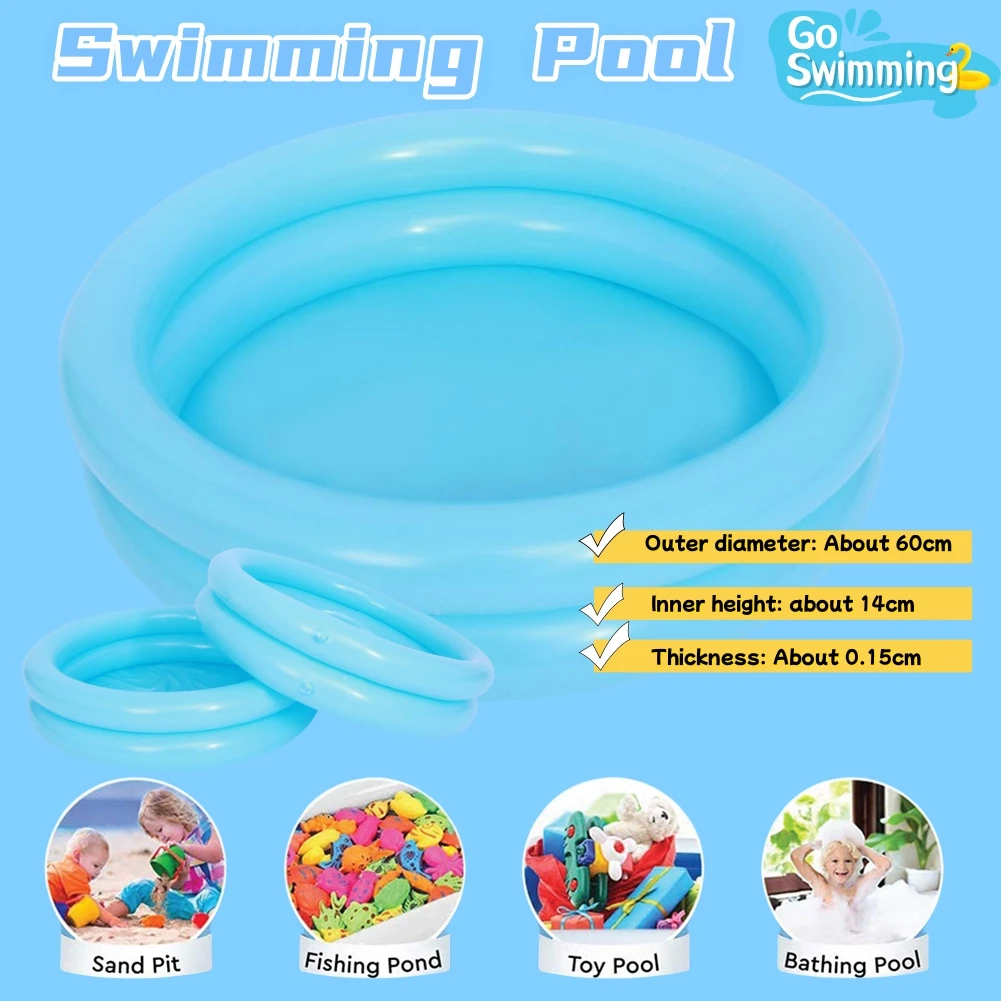 60CM Runde Aufblasbare Baby Kleinkinder Sommer Schwimmen Pool Tragbare Aufblasbare Kinder Kleine Pumpe Pool Für Indoor Outdoor