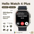 Hello Watch 4 Plus 4G Tutti gli orologi intelligenti Sistema operativo Android Mappa GPS Google Play Passometro YouTube Tracker del sonno Scheda SIM
