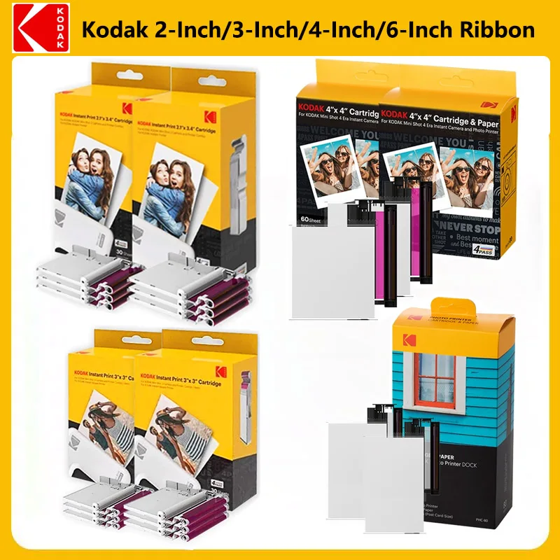 Papier Photo Kodak classique pour imprimante Photo Mobile Minishot C210R /C300R/PD460, ruban spécial 2/3/4 pouces