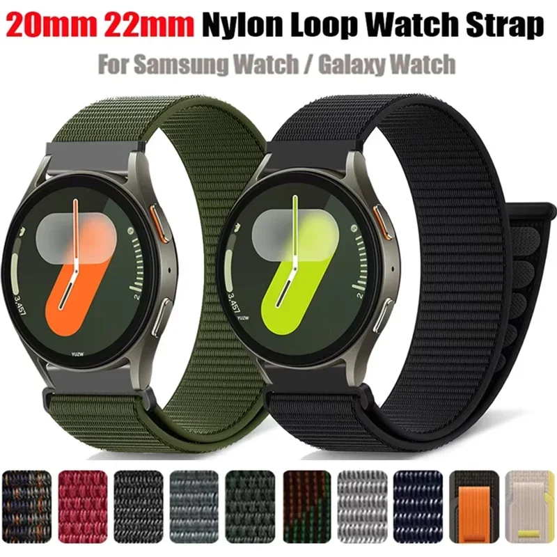 22mm 20mm Nylon Für Samsung Galaxy Uhr 7/6/5/4/3 Sport Smartwatch Armband Armband Für Galaxy Uhr 5 Pro 4/6Classic Für GearS3 Image
