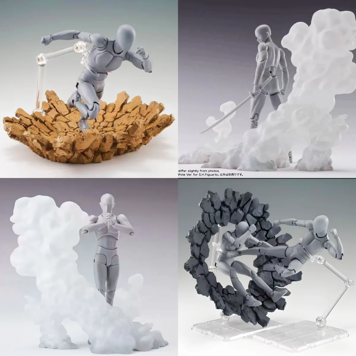 Tamashii Effect Impact & Debris Set Universelles Zubehörset im Maßstab 1:12 für Shf-Figuren, inklusive Crashing-Felsen mit Nebeleffekten Image
