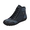 Schnürboots REMONTE, Damen, Gr. 39, blau (nachtblau, blau), Leder, Lederimitat, casual, Schuhe, Winterboots, Stiefelette, Boots mit wasserabweisender TEX-Membran