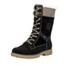 Winterstiefel REMONTE, Damen, Gr. 41, schwarz (schwarz, beige), Leder, Lederimitat, Textil, kontrastfarbene Details, casual, Schuhe, Schnürboots, Stiefelette mit wasserabweisender Tex-Ausstattung
