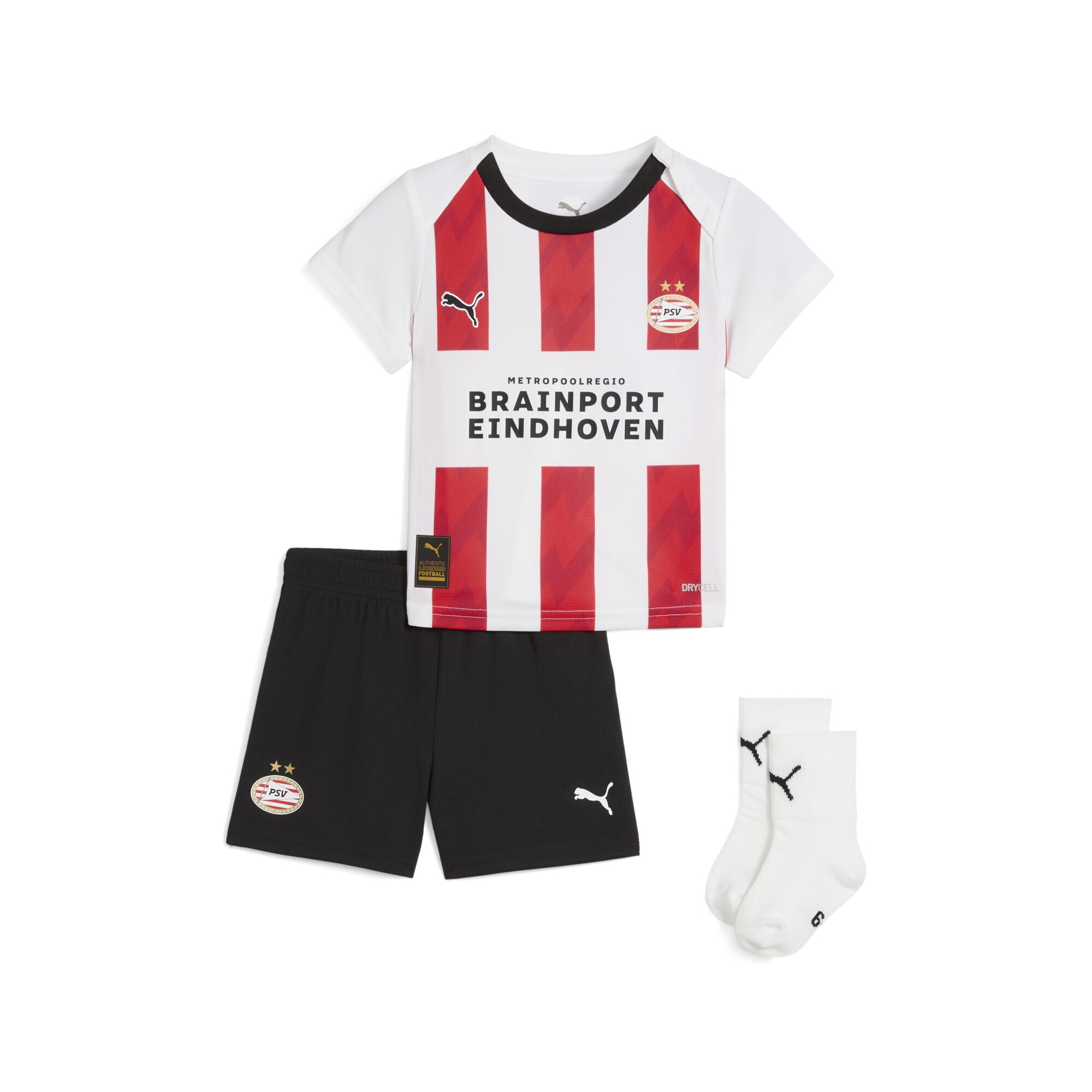Trainingsanzug PUMA "PSV Eindhoven 25/26 Heimtrikot-kit Kinder", Kinder, Gr. 80, for all time rot weiß, Obermaterial: 100% Polyester; Rippe: 100% Polyester, Sportanzüge Image