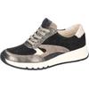 Keilsneaker WALDLÄUFER "H-APRIL", Damen, Gr. 5,5 (38,5), schwarz, silberfarben, creme, Nappaleder, Veloursleder, Nubukleder, kontrastfarbene Details, sportlich, Schuhe, Bequemschuh, Halbschuh, Schnürschuh, komfortable Weite H (= sehr weit)