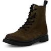 Schnürstiefelette TAMARIS, Damen, Gr. 40, grün (khaki), Veloursleder, unifarben, klassisch, Schuhe, Blockabsatz, Schnürboots, Herbstschuh mit Ziernähten