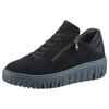Plateausneaker WALDLÄUFER "H-LIVIA", Damen, Gr. 9 (43), blau (nachtblau), Veloursleder, Nappaleder, unifarben, sportlich, Schuhe, Schnürschuh, Halbschuh, Komfortschuh mit herausnehmbarem Lederfußbett