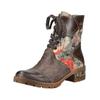 Schnürstiefelette LAURA VITA "LAURA VITA Stiefelette Lederimitat/Textil", Damen, Gr. 42, grau (taupe), Lederimitat, Textil, casual, Schuhe