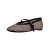 Riemchenballerina STEVE MADDEN "STEVE MADDEN Ballerinas Lederimitat/Mesh", Damen, Gr. 39, schwarz, Lederimitat, Textil, casual, Schuhe