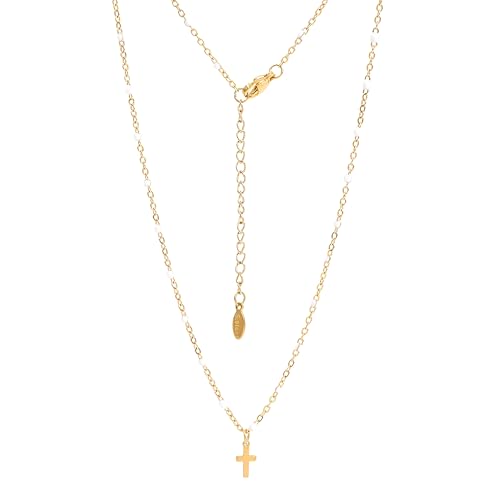 CFWSHJ 925 Sterling Silver Tiny Cross Necklace For Women, Cross Special Long Chain, Tiny Cross Pendants, Fine Beads Locker Chains, Dainty Cross Necklace For Women, Cross Necklace