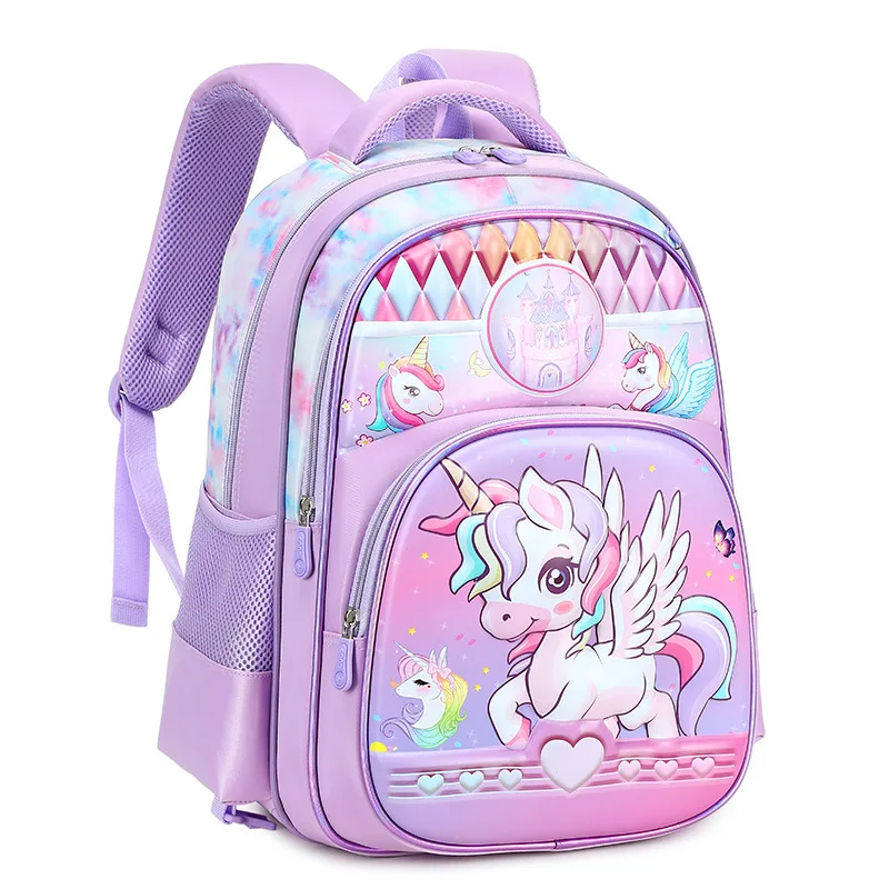 3 pièces sacs d'école pour enfants pour filles dessin animé licorne princesse sacs à dos école primaire 1 Grade étudiants sac à dos étanche
