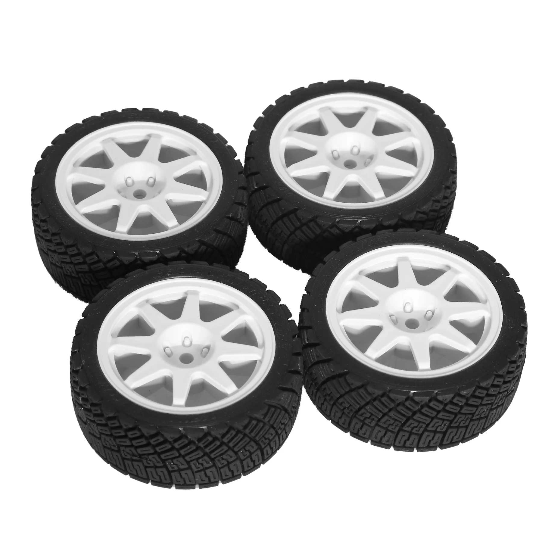 1 Satz 12 mm Sechskanträder Felgen und Gummireifen für Traxxas Tamiya HPI HSP Redcat RC 1/10 On Road Racing Car