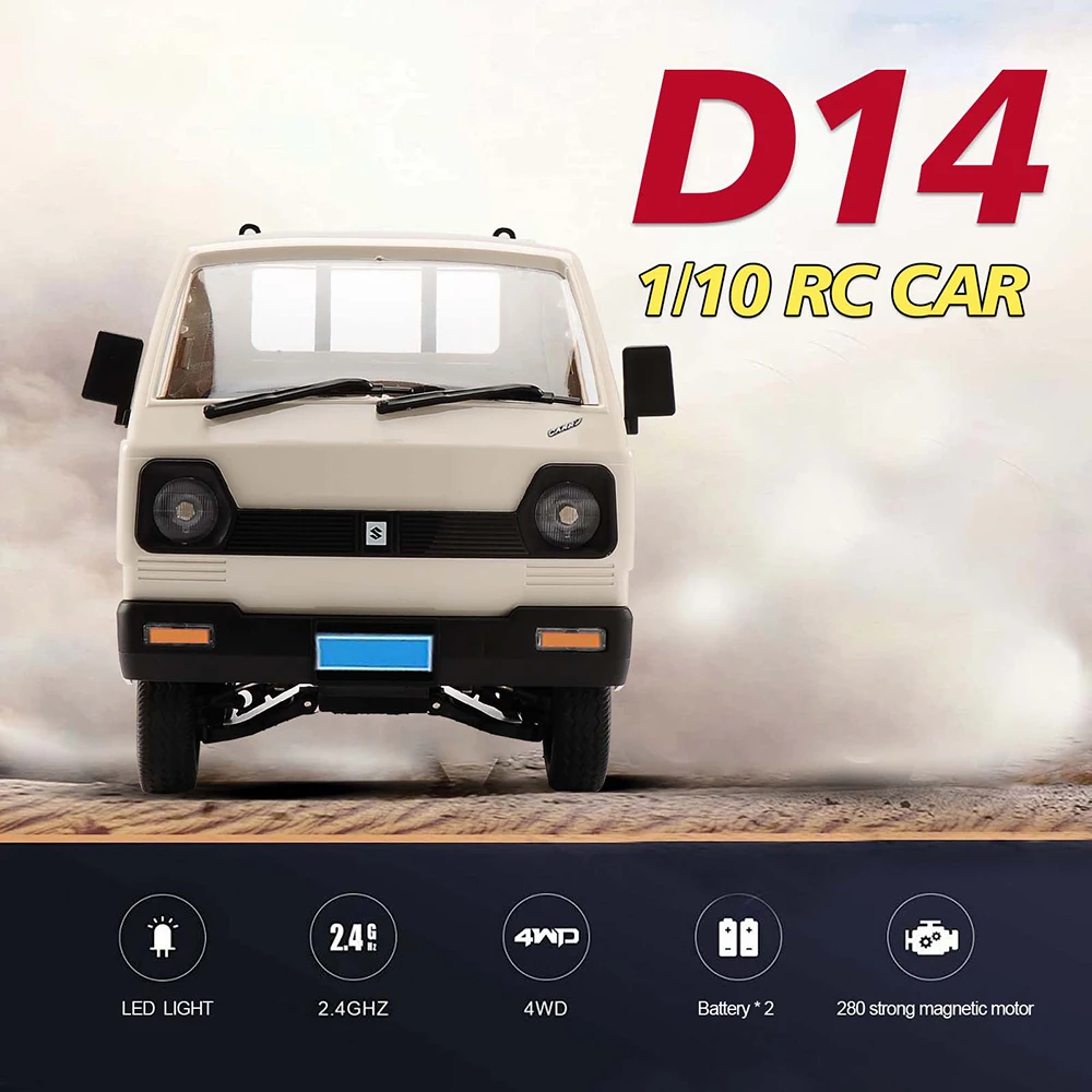 WPL D14 1:10 Full Scale 4WD Rc Auto Drift Fernbedienung Auto Spielzeug Klettern Lkw Led Licht On-Road Rc Autos Lkw