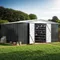 14x12 FT Outdoor Storage Shed, Metal Garden Tool Shed with Updated Frame Structure, Lockable Doors and Windows, Ideal for Backya