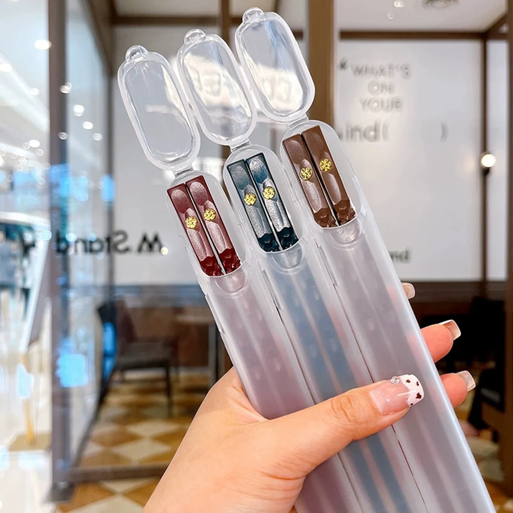 2 Teile/satz Tragbare Japanische Chinesische Stäbchen Sushi Nicht-slip Sticks Wiederverwendbare Koreanische Stäbchen Set Gesunde Legierung Geschirr Set Image