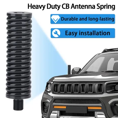 ABBREE CB-Antennenfeder, robuster Edelstahl, passend für Mobil-/Fahrzeug-CB-Radio-Antennenhalterung, Zubehör, 3/8 Zoll – 24 Gewinde