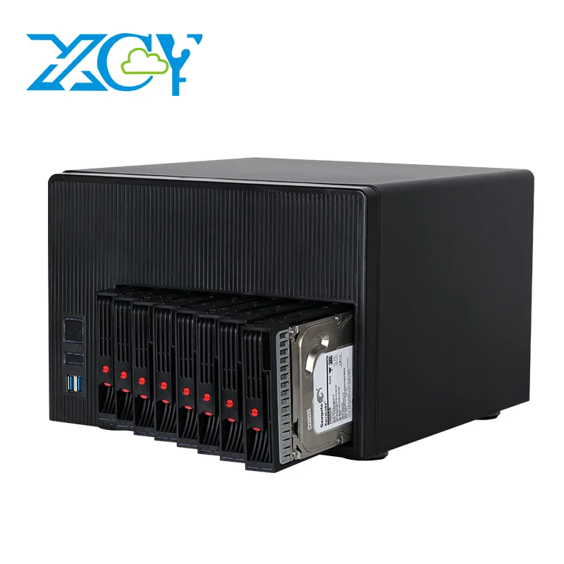 XCY X108 NAS PC 8-Bay 2,5/3,5 Zoll SATA HDDs Intel N100 DDR5 2xM.2 SSD 2,5G/10G Ethernet Typ-C Windows11 Linux RAID TF Slot