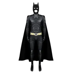 Adult Bat Super Hero Costume Men Bat Mask Knight Cosplay Jumpsuit With Cape Outfit for Halloween Party Bodysuit