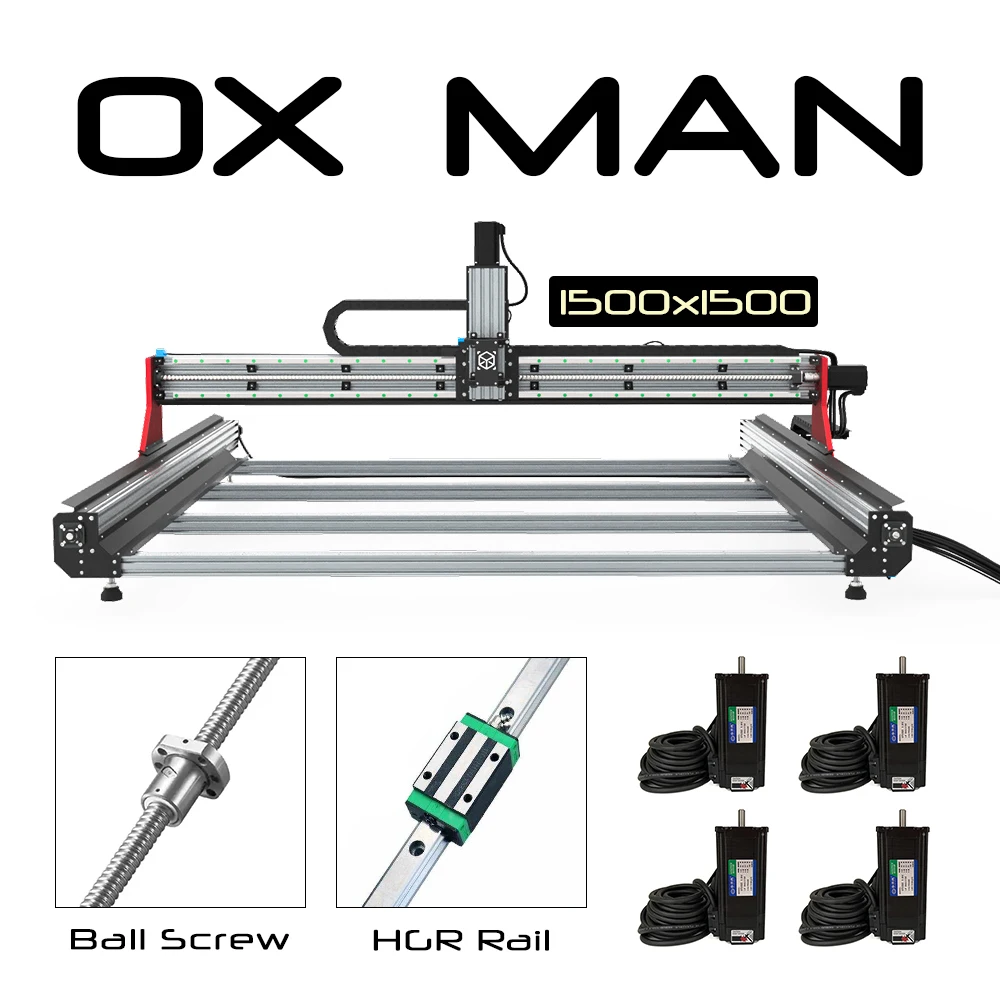 20 % Rabatt auf BulkMan3D Silber 1500 x 1500 OX MAN CNC-Graveur-Mechanik-Kit mit 1610-Kugelumlaufspindel, leise Übertragung für CNC-Holzfräser Image