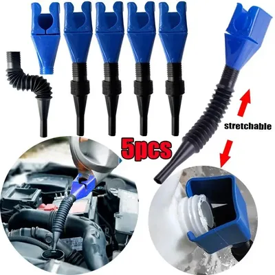 5Pcs Car Refueling Funnel Gasoline Foldable Plastic Car Motorcycle Refueling Oil Funnel for Car Engine Filling Tool Accessories