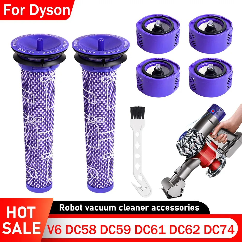 Hepa Post Filter Kit For Dyson V6 DC59 DC58 DC61 DC62 DC74 Animal Absolute Cordless Vacuum Cleaner Accessory Replacement Filters Image