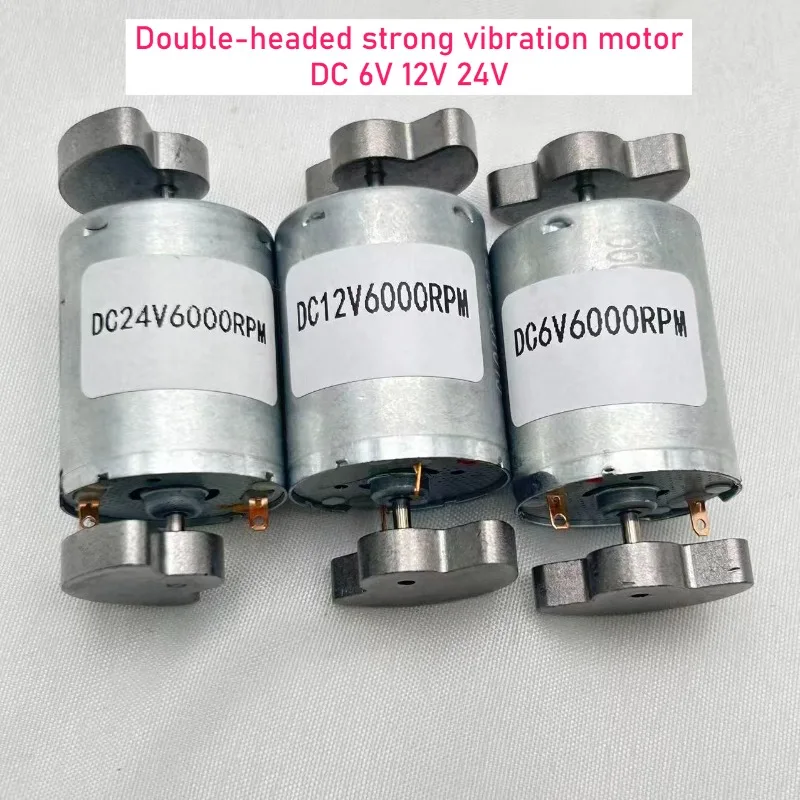 370 DC-Motor 12V 6V 6000 U/min Vibrationsmassagegerät-Motor, Doppelkopf-Lüftermotor mit Exzenterrad für Schönheitsgeräte Image