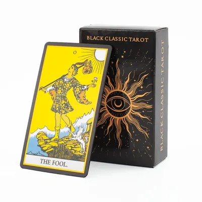 10.3*6cm Black Classic Tarot 78 Pcs Card AND BOOKLET Fortune Telling Divination Leisure Game Tarot Cards